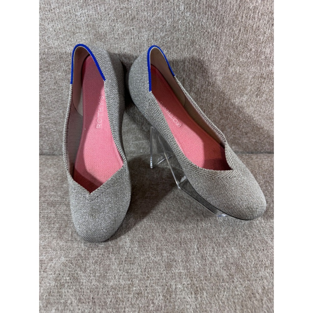 Rothy's The Flat Flats Women 9 Gray Knit Almond Toe Sustainable
